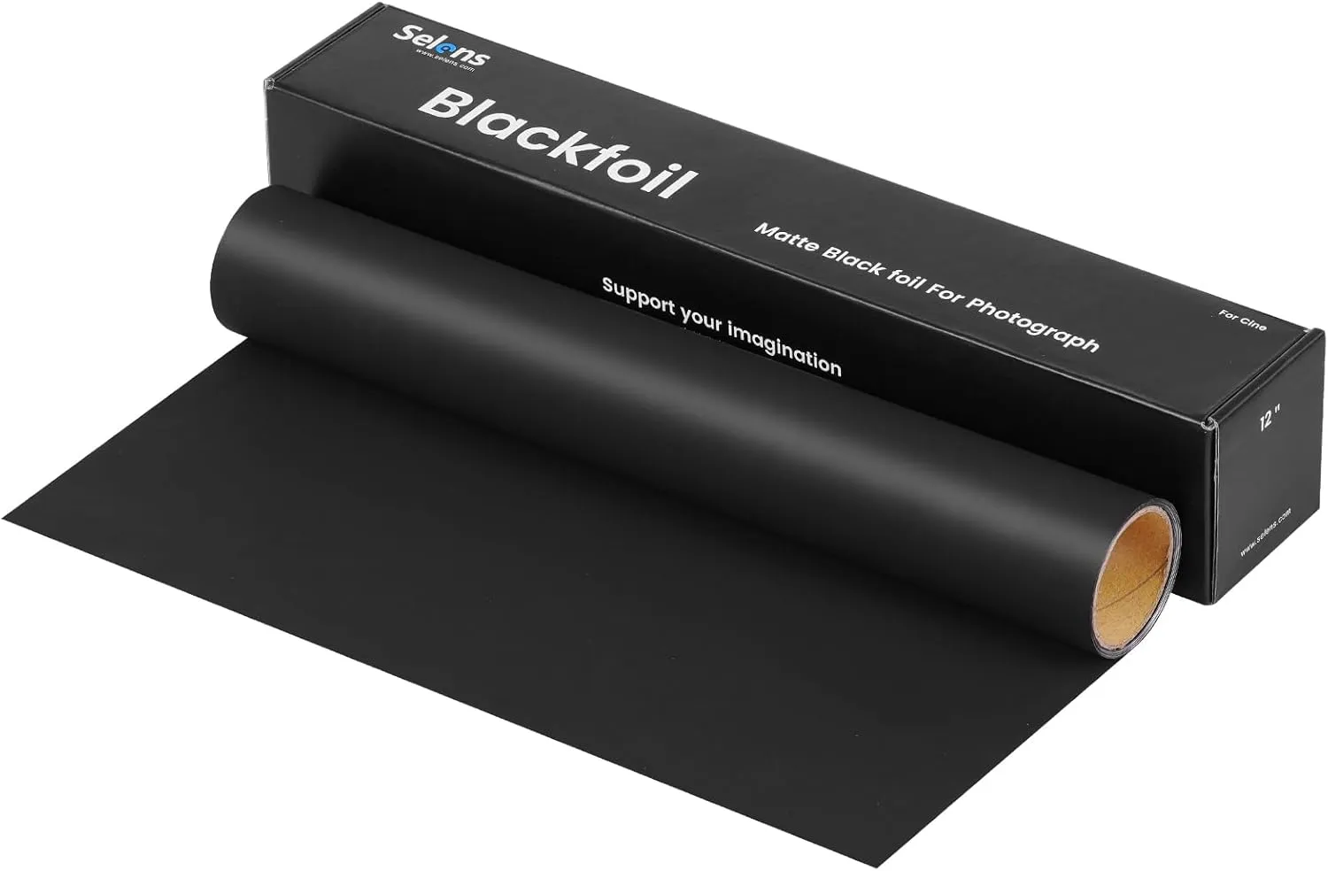 Selens Matte Cinefoil 12inch x 12.5feet Roll, Blcakfoil for Photograph Shaping Light & Masking Light Leaks