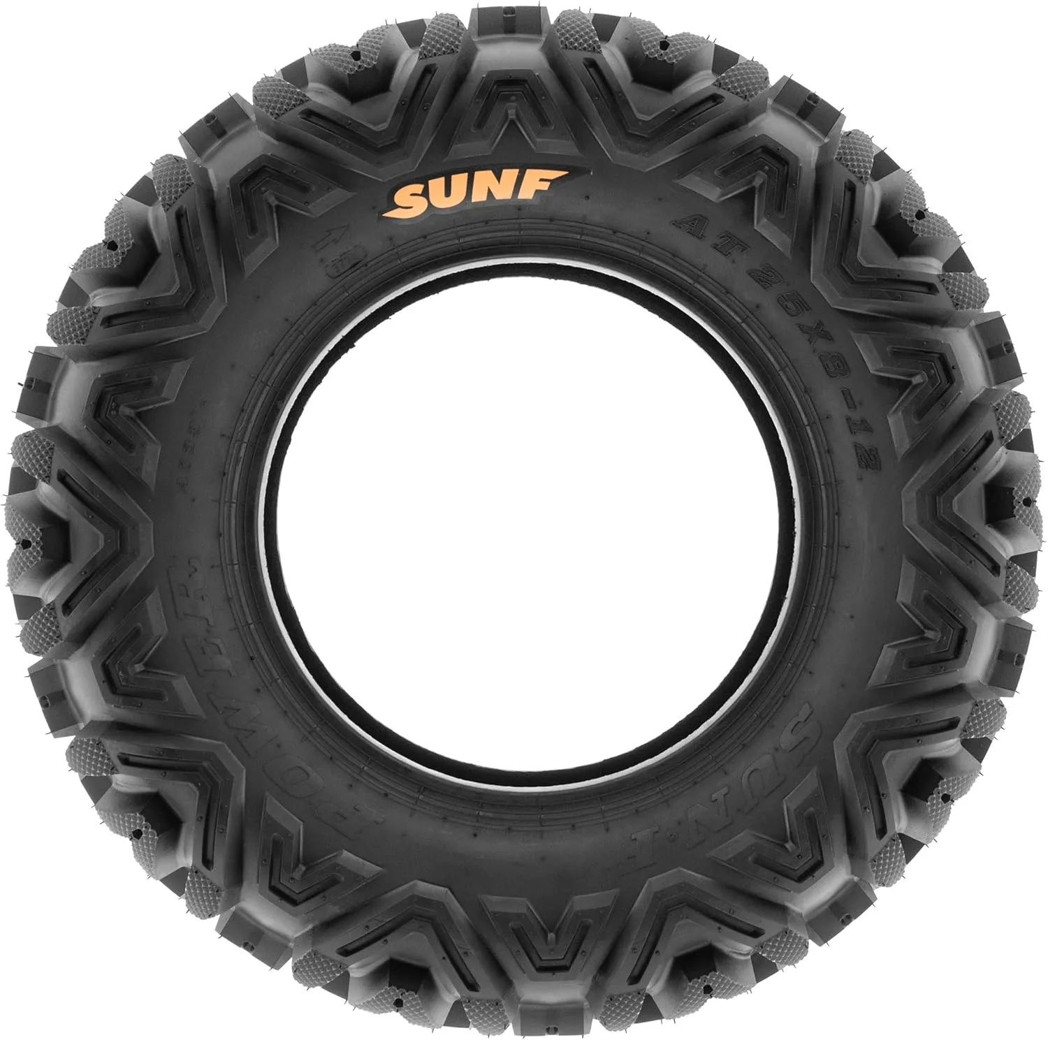 Set of 4 SunF Power.I ATV UTV all-terrain Tires 25x8-12 Front & 25x10-12 Rear, 6 PR, Tubeless A033