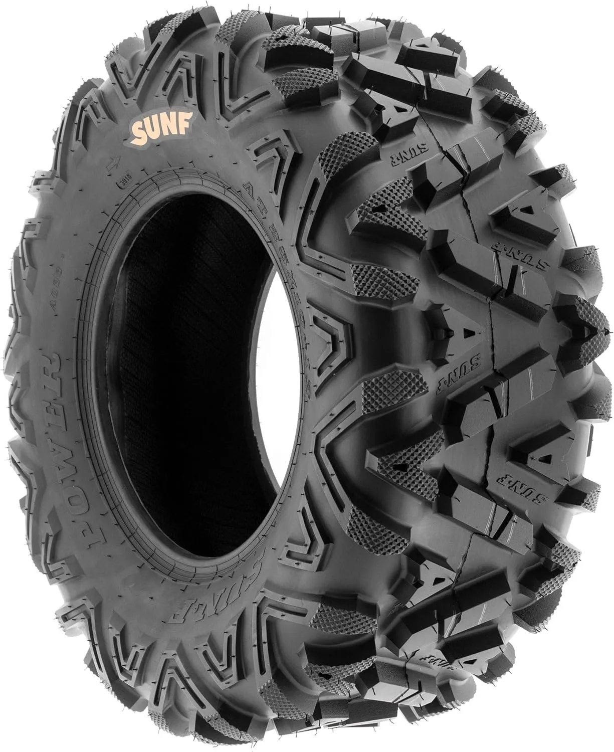 Set of 4 SunF Power.I ATV UTV all-terrain Tires 25x8-12 Front & 25x10-12 Rear, 6 PR, Tubeless A033