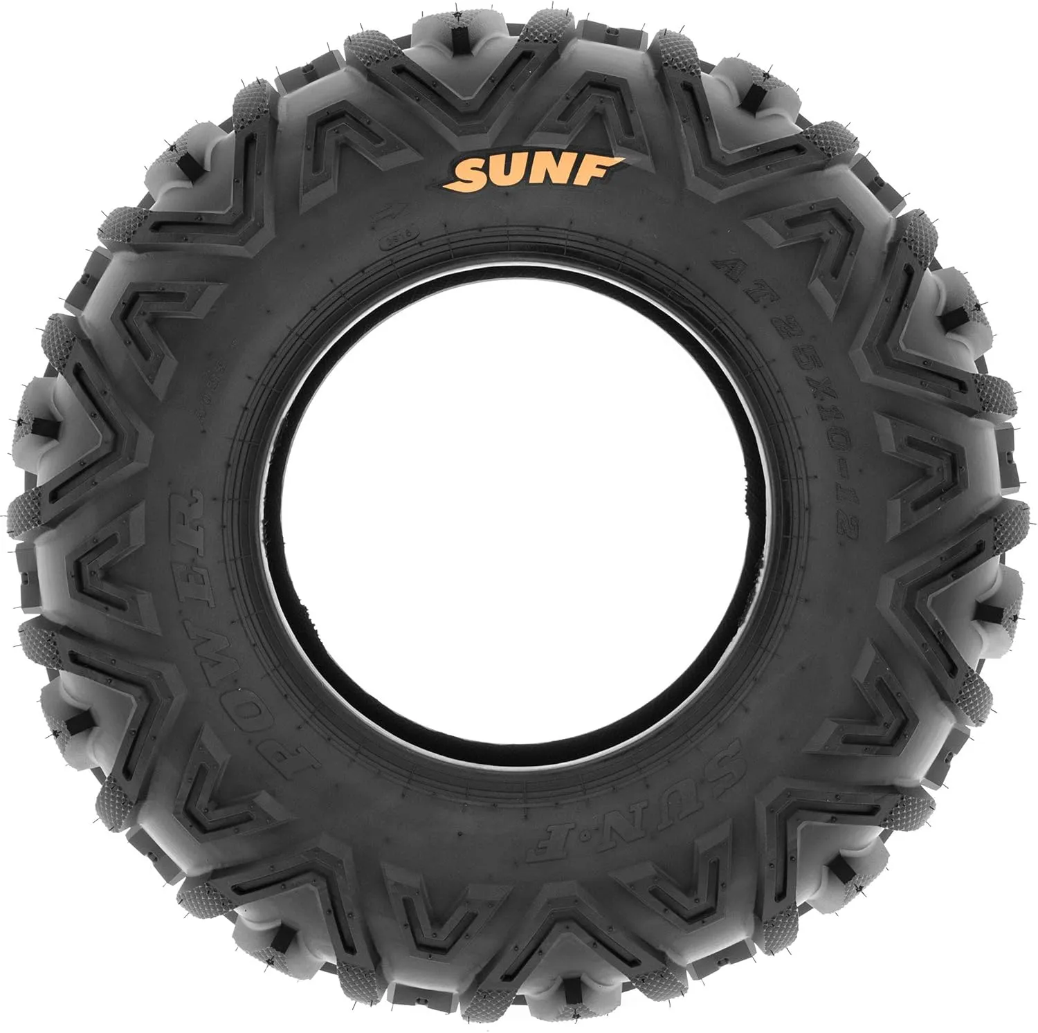 Set of 4 SunF Power.I ATV UTV all-terrain Tires 25x8-12 Front & 25x10-12 Rear, 6 PR, Tubeless A033