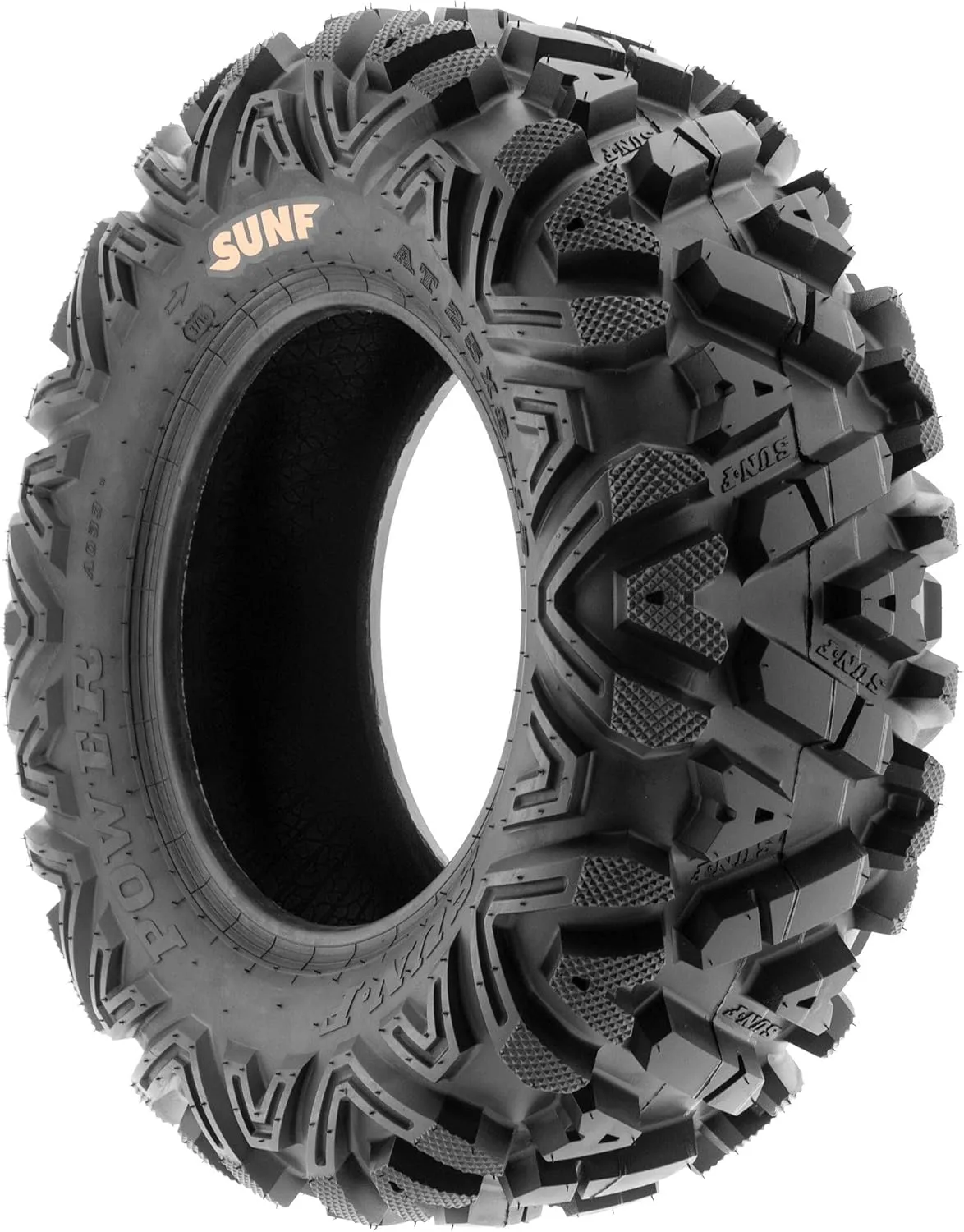Set of 4 SunF Power.I ATV UTV all-terrain Tires 25x8-12 Front & 25x10-12 Rear, 6 PR, Tubeless A033