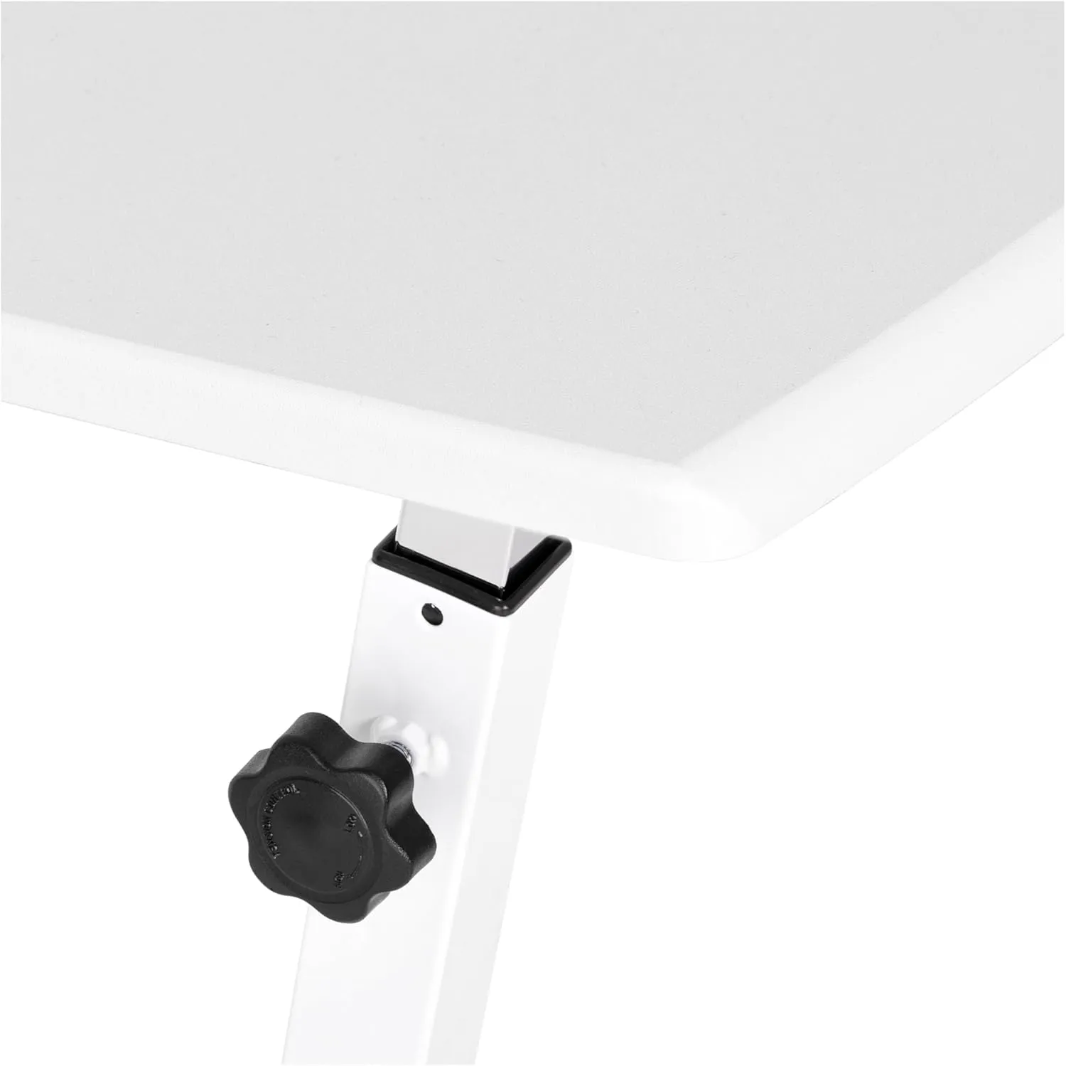 Seville Classics Airlift Mobile Height Adjustable Laptop Stand Computer Workstation for Sitting Classroom Home Office Medical Table w/Wheels, Flat Desk 24", White