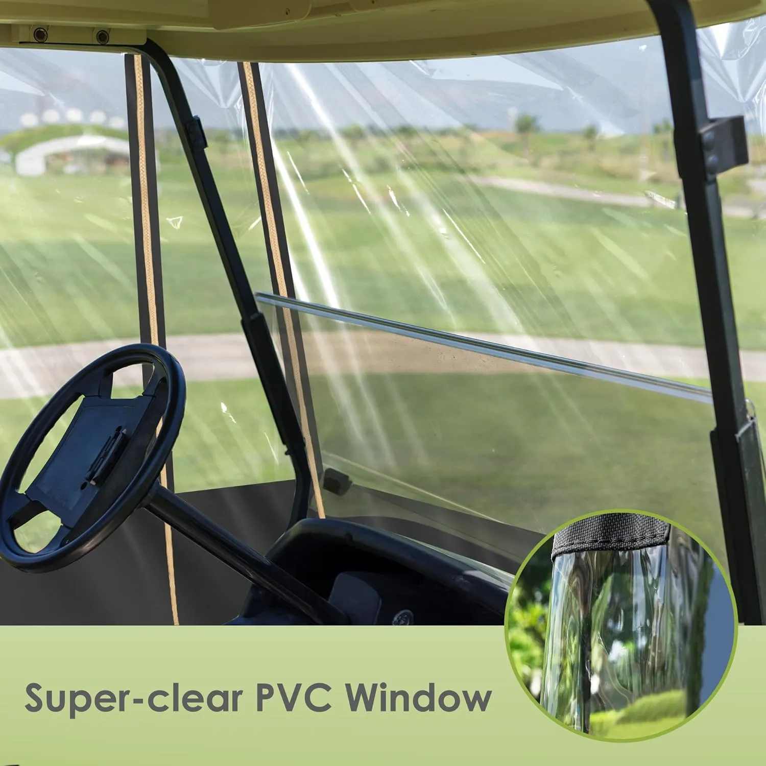SHANTRA Golf Cart Enclosure, Golf Cart Cover for 2/4 Passengers with 4-Sided Transparent Windows, Portable & Universal Rain Cover with Carrying Bag - Waterproof