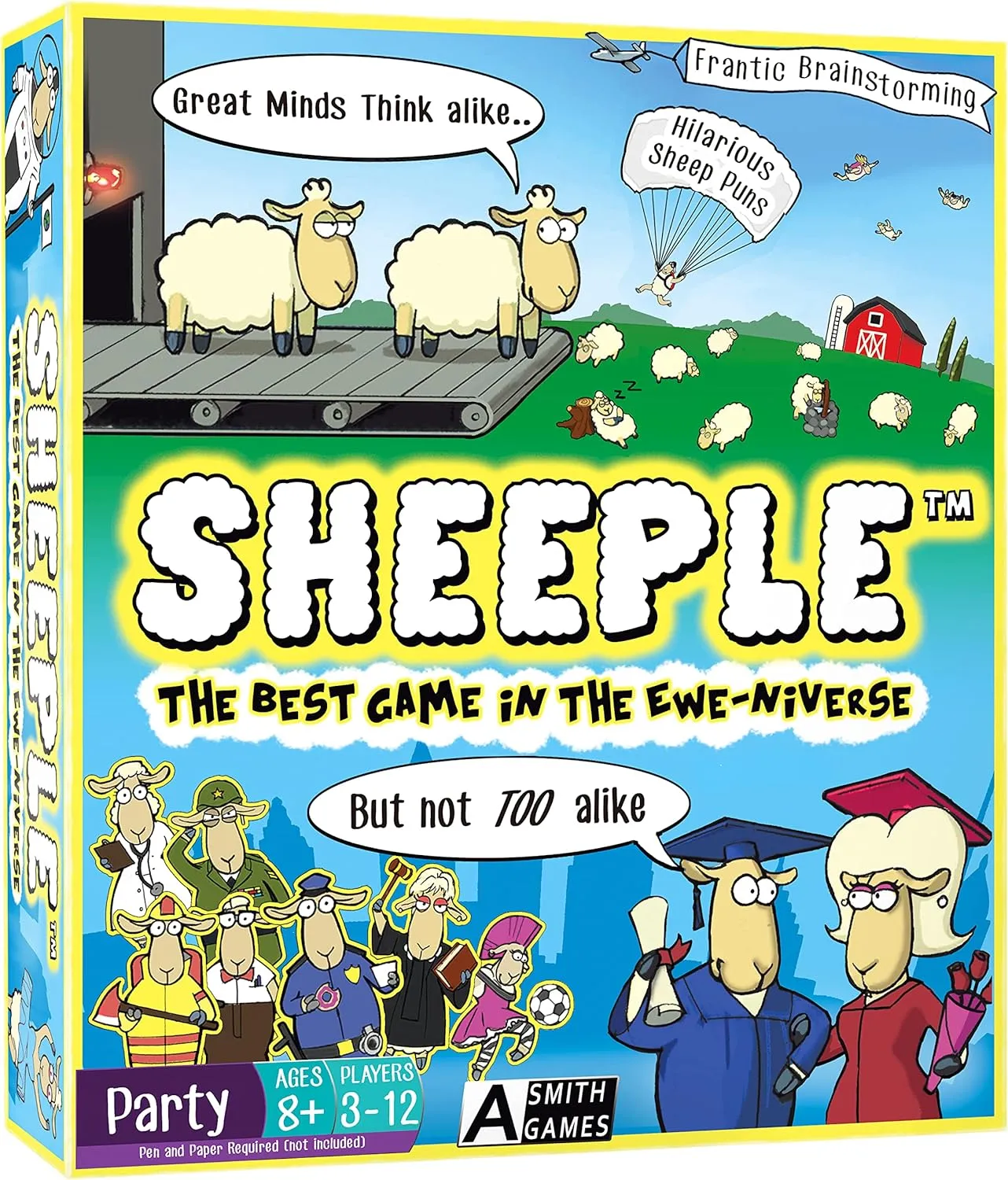 SHEEPLE™ - Where Great Minds Think Alike - Funny Family Word Association Party Game - Easy to Learn & Play Holiday Board Game - for Adults, for Teens, and for Kids - All Ages 8 & Up, 3-12 Players