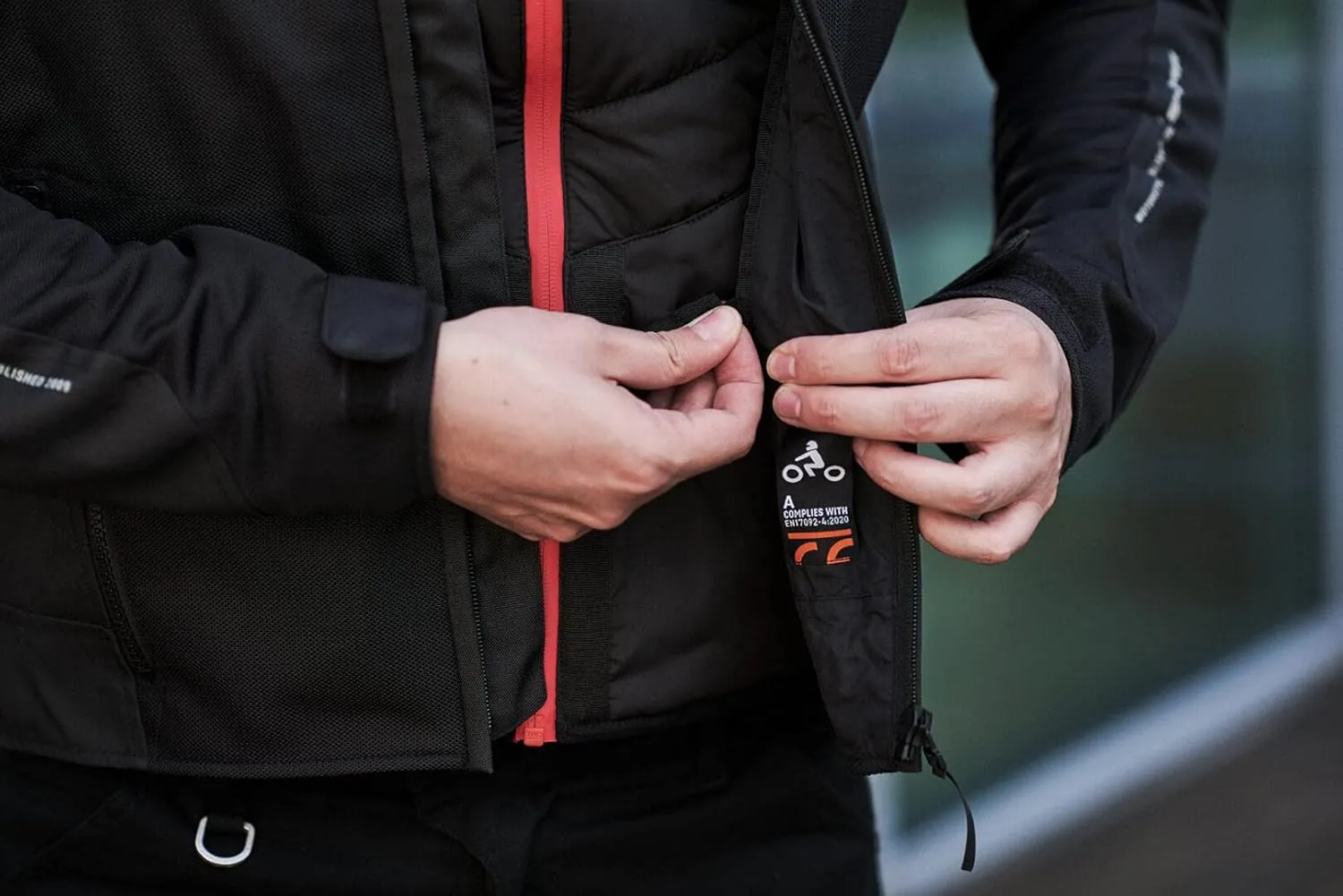SHIMA WARMUP men's motorbike jacket - quilted jacket with insulation layer and windproof fabric on sleeves (Black, XXL)