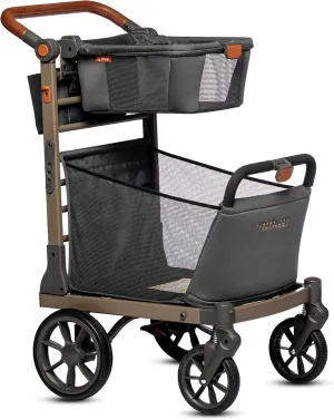 Shop Foldable Shopping Cart - Portable & Lightweight Folding Utility Carts with Easy to Maneuver Wheels, Storage Baskets for Grocery and Heavy Duty, Cup Holders & Zippered Pouch