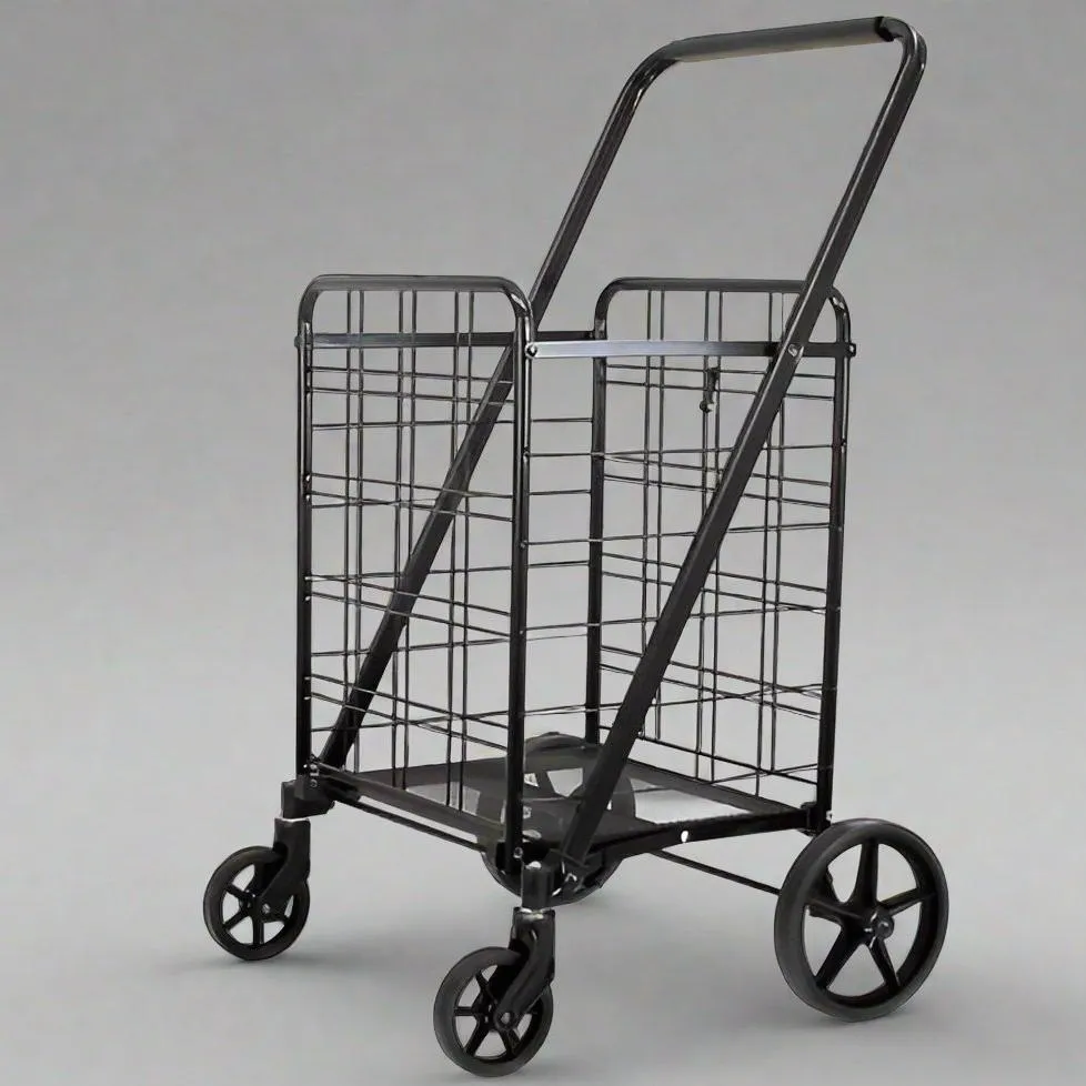 Shopping Basket Trolley, Utility Cart, Foldable Grocery Cart