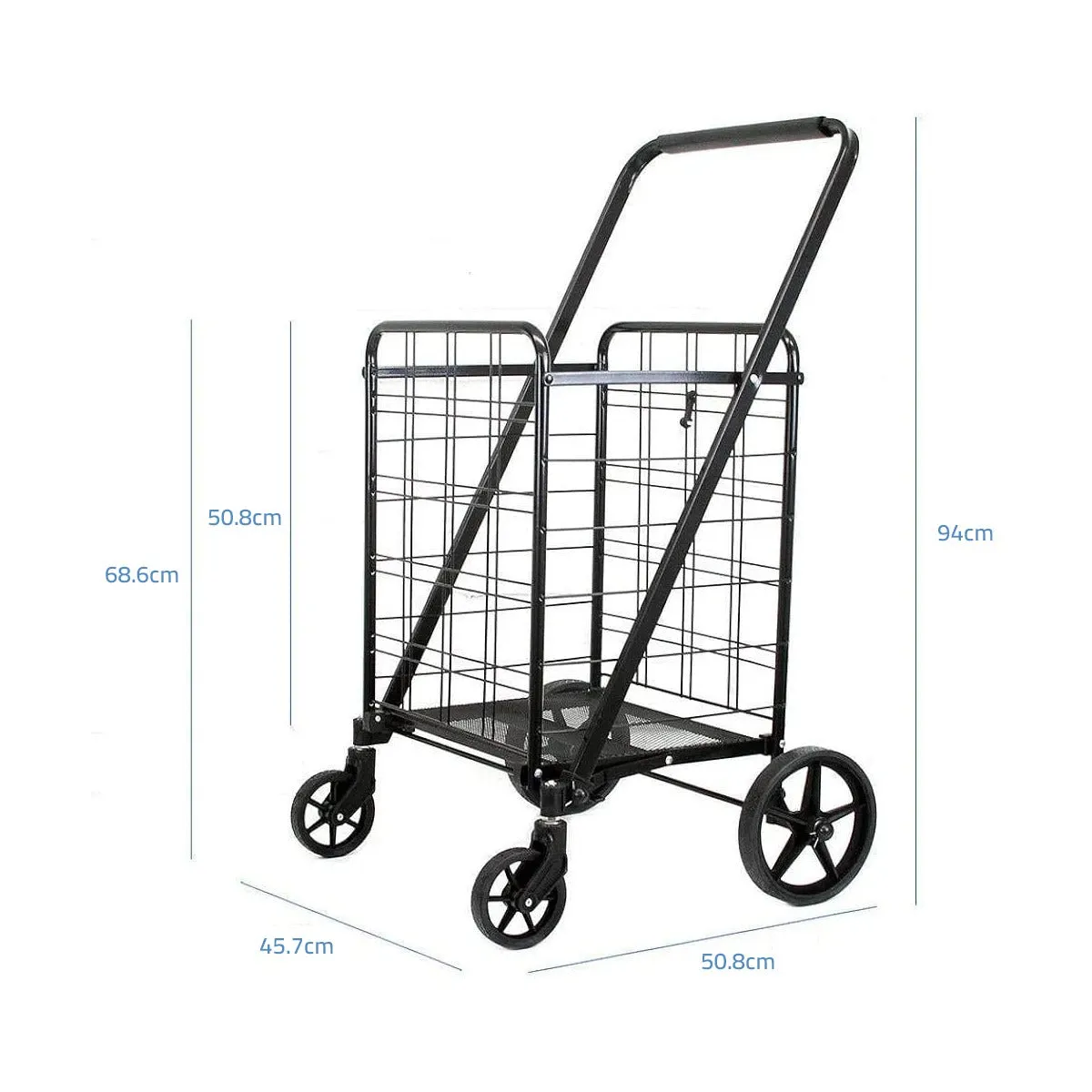Shopping Basket Trolley, Utility Cart, Foldable Grocery Cart