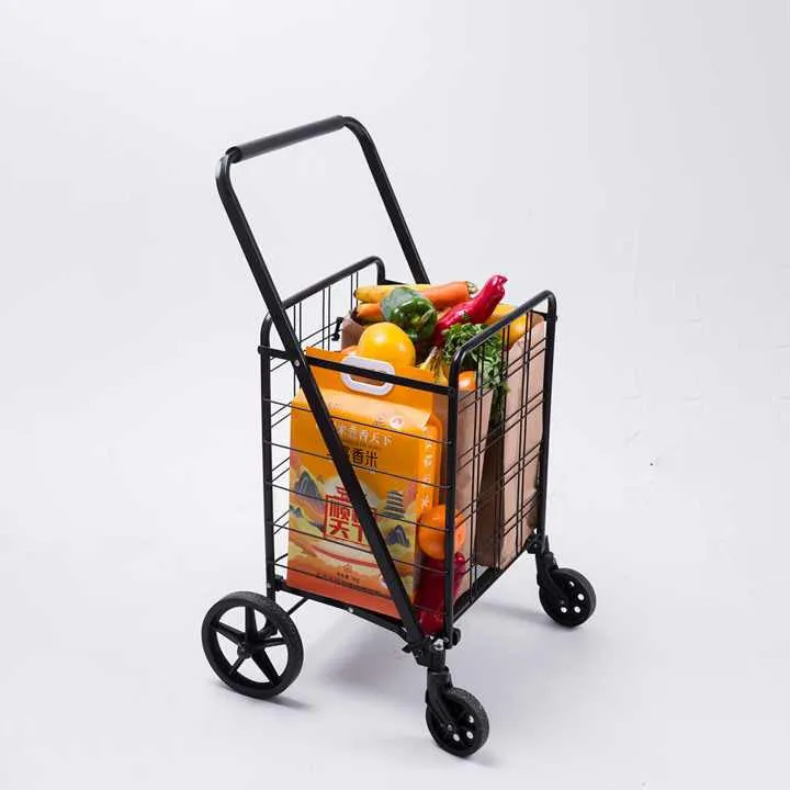 Shopping Basket Trolley, Utility Cart, Foldable Grocery Cart