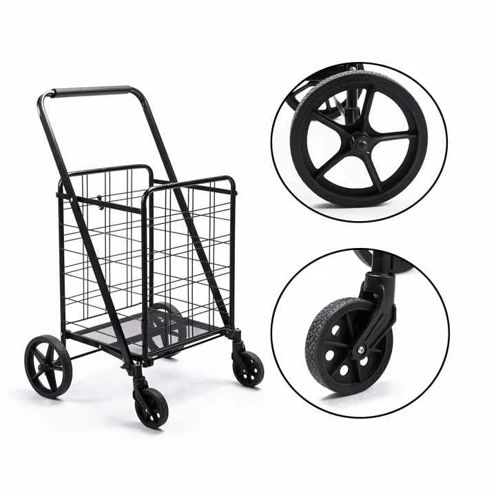 Shopping Basket Trolley, Utility Cart, Foldable Grocery Cart