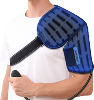 Shoulder Ice Pack with Compression for Rotator Cuff Cold Therapy, Reusable Gel Ice Pack Wrap for Shoulder Injuries, Pain Relief, Swelling, Surgery, Tendonitis, Bursitis