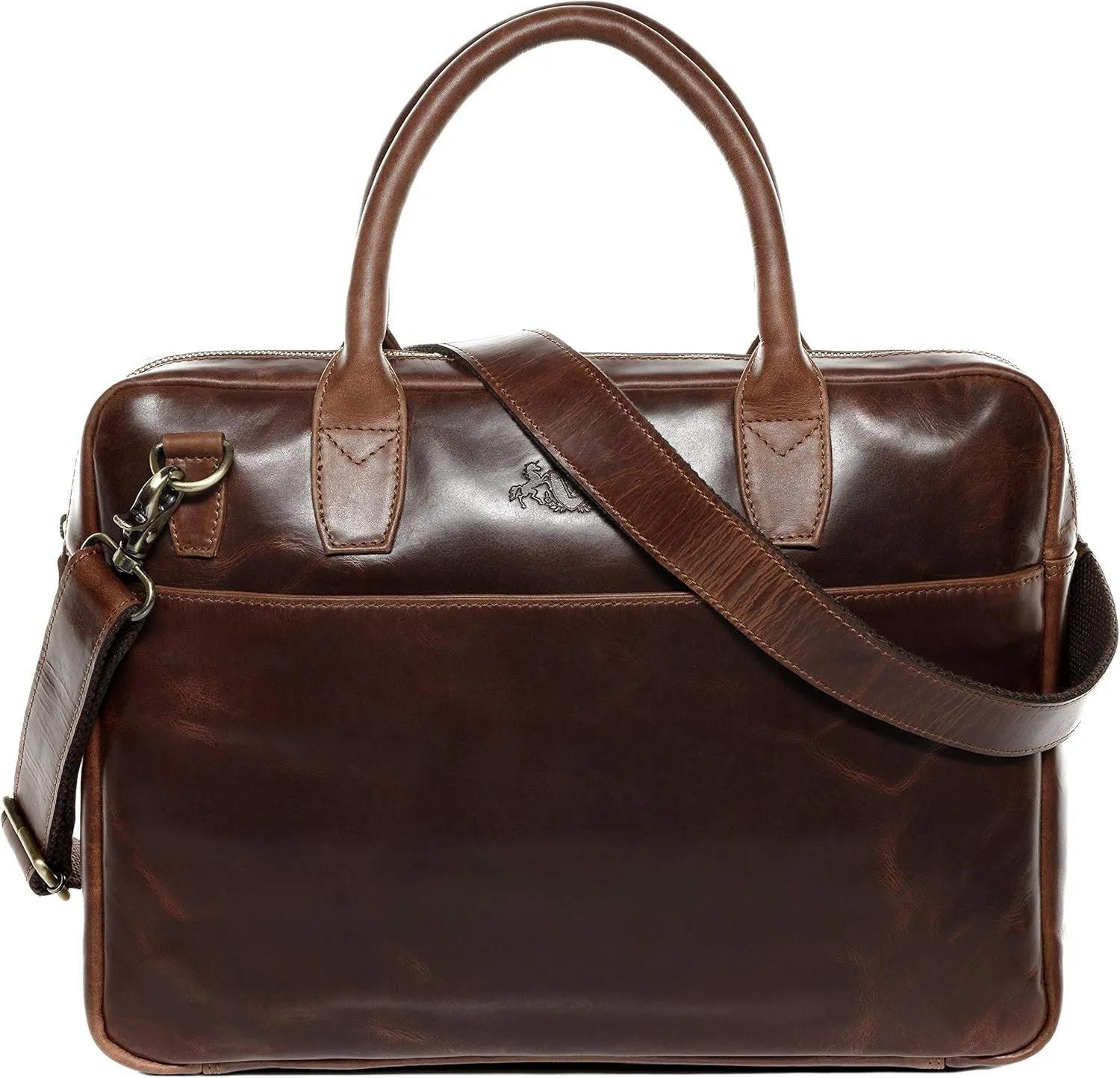 SID & VAIN laptop bag BOSTON Large business office work shoulder bag laptop case real leather portable computer briefcase