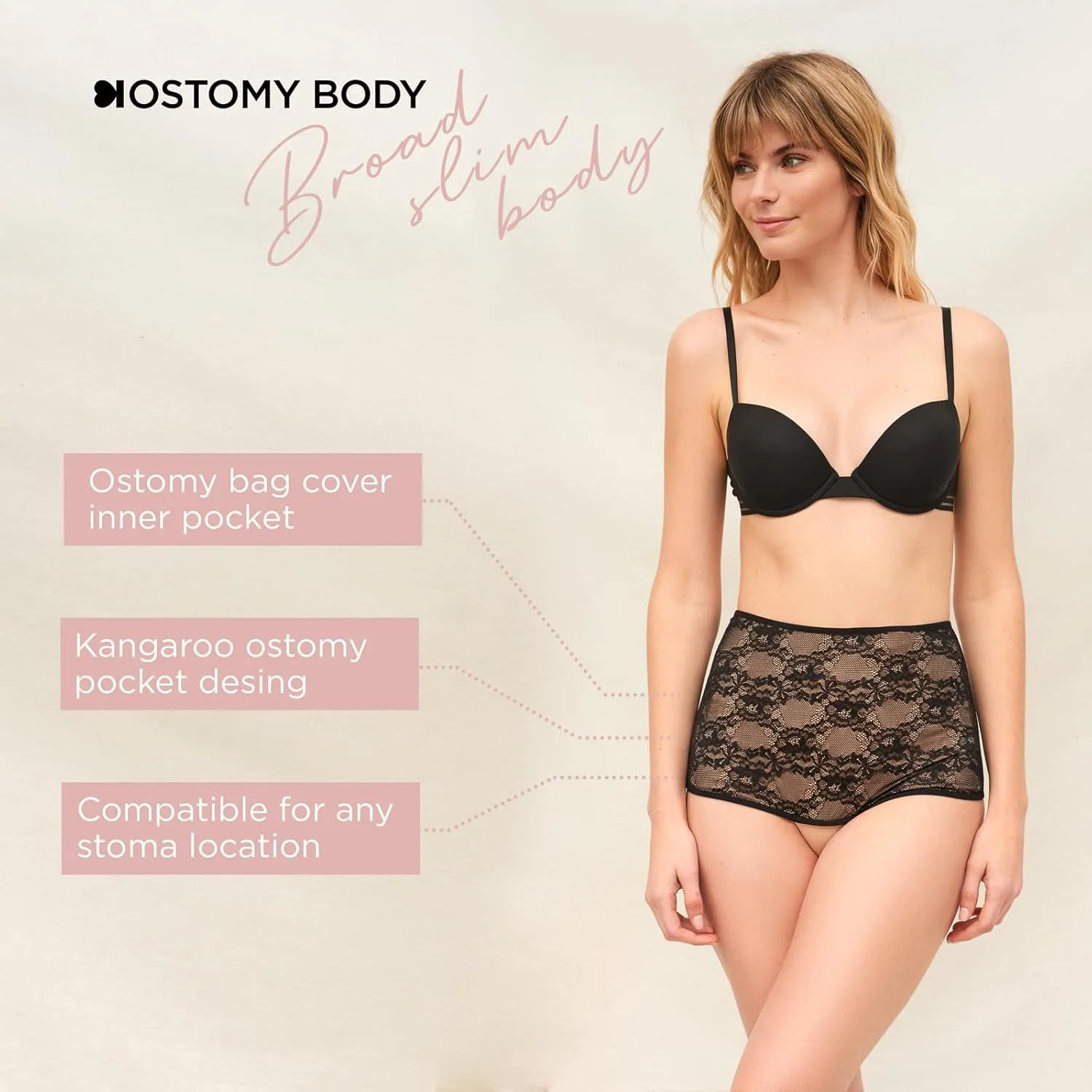SIIL Ostomy Lingerie Ostomy Underwear for women Ostomy Clothing Ileostomy wrap Colostomy bag covers Made in Europe