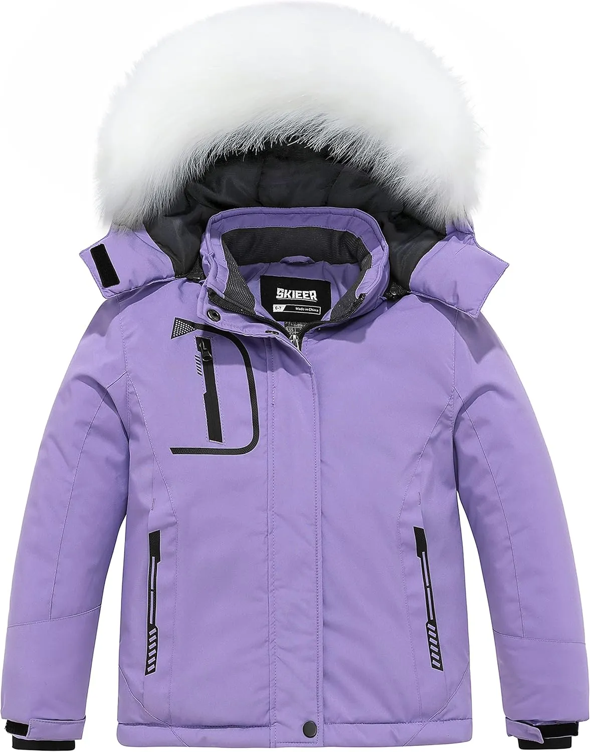 Skieer Girl's Waterproof Ski Jacket Windproof Winter Jacket Hooded Rain Coat