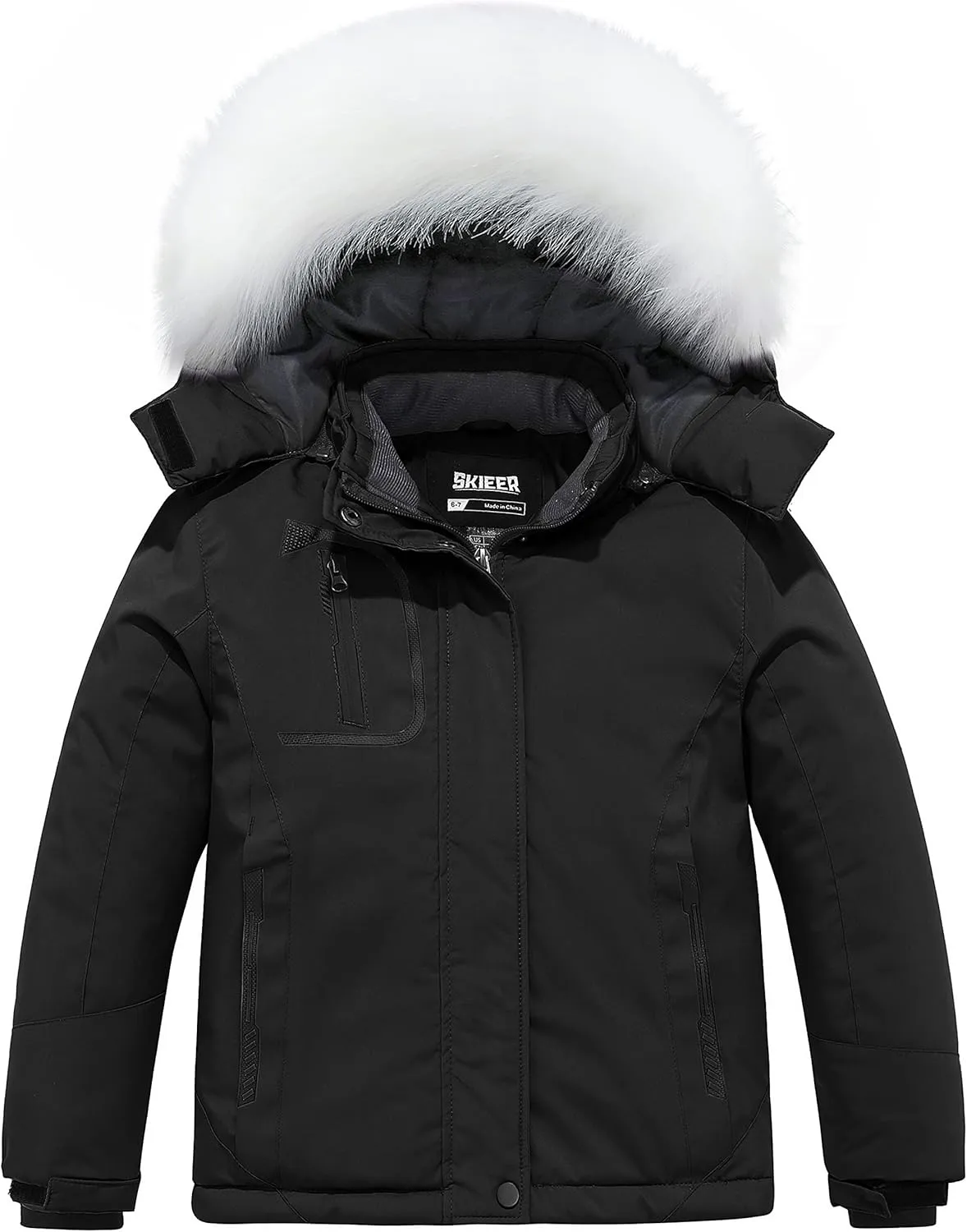 Skieer Girl's Waterproof Ski Jacket Windproof Winter Jacket Hooded Rain Coat
