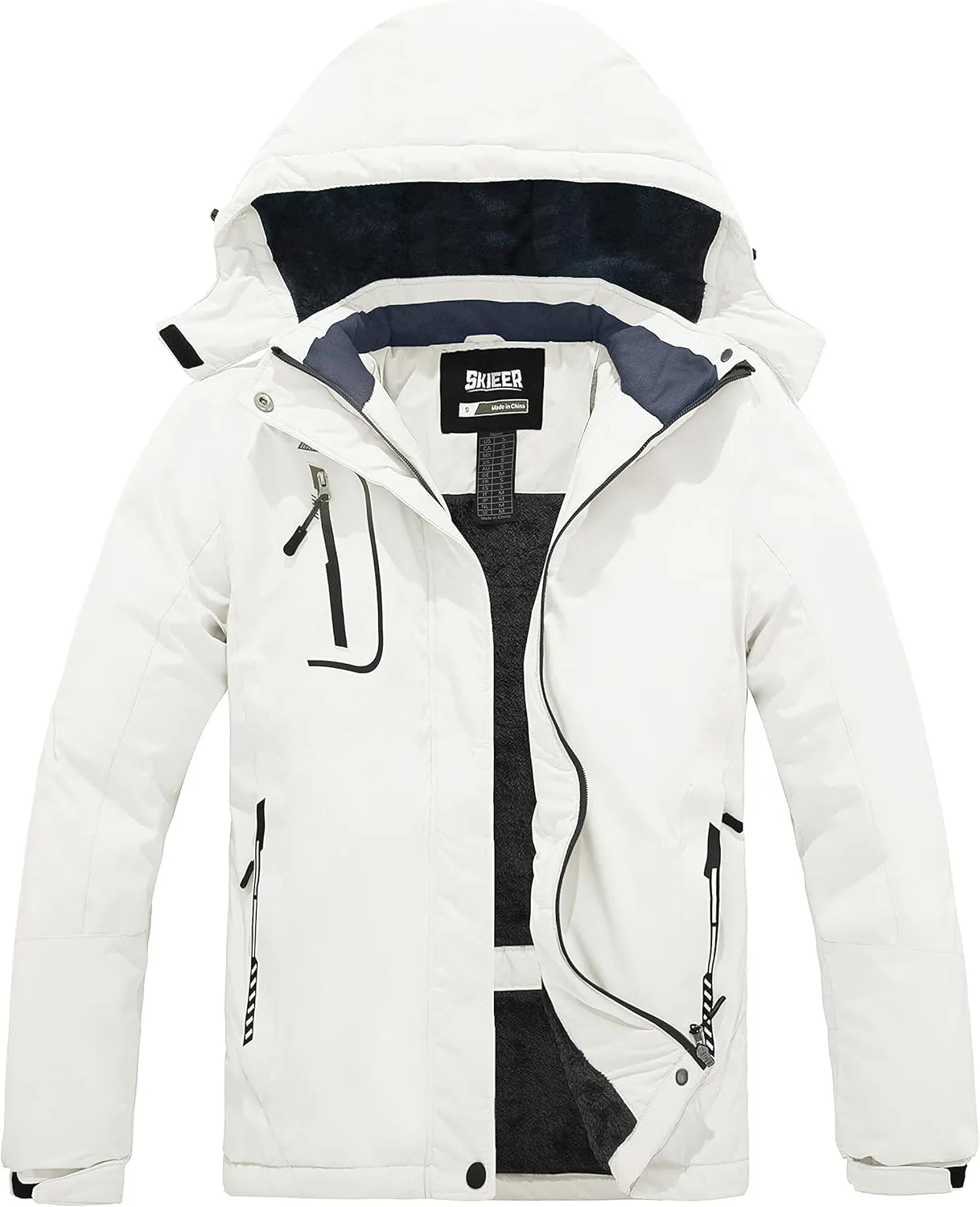 Skieer Women's Ski Jacket Waterproof Windproof Snowboard Jacket Warm Hooded Winter Coat