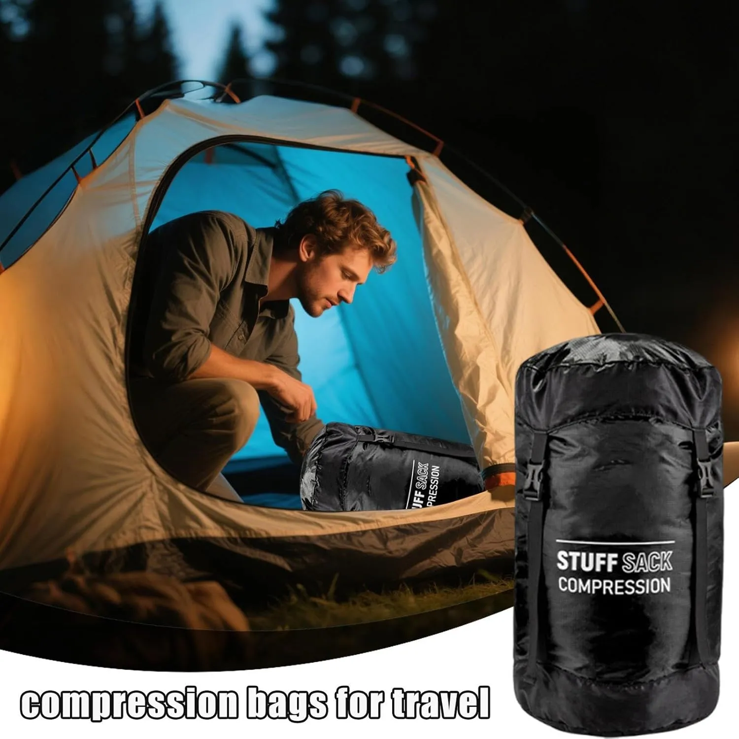 Sleeping Bag Stuff Sack,Quick-Dry Stuff Sacks for Backpacking | Lightweight Multifunctional Outdoor Gear Reusable Hiking Supplies for Adventures Travel Hiking Camping