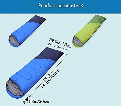 Sleeping Bags,Adult Four Seasons Outdoor Envelope Style with Cap Warm Sleeping Bag,Can Be Spliced Hollow Cotton Sleeping Bag,Breathable,Indoor & Outdoor Use,for，1.4kg