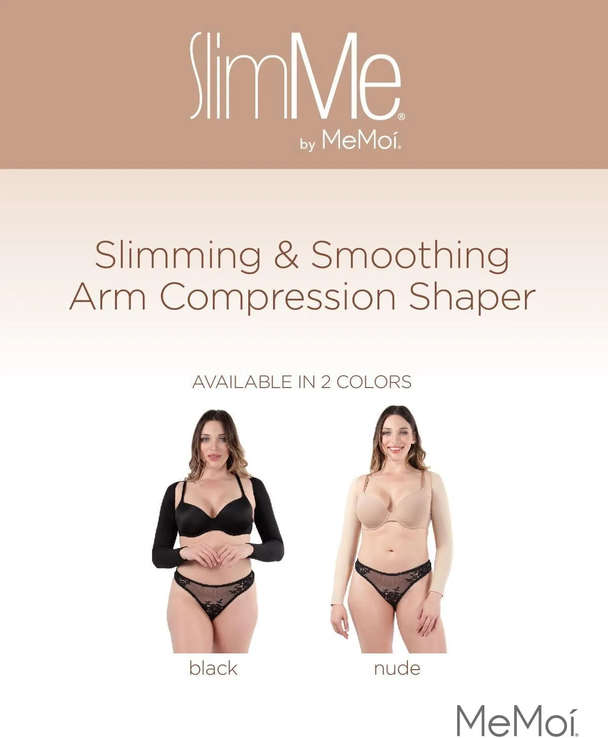 SlimMe Long Sleeve Arm Shapewear, Arm Slimming Sleeves for Women, Tightens and Smooths Arms, Bolero Style - Small to Queen 2