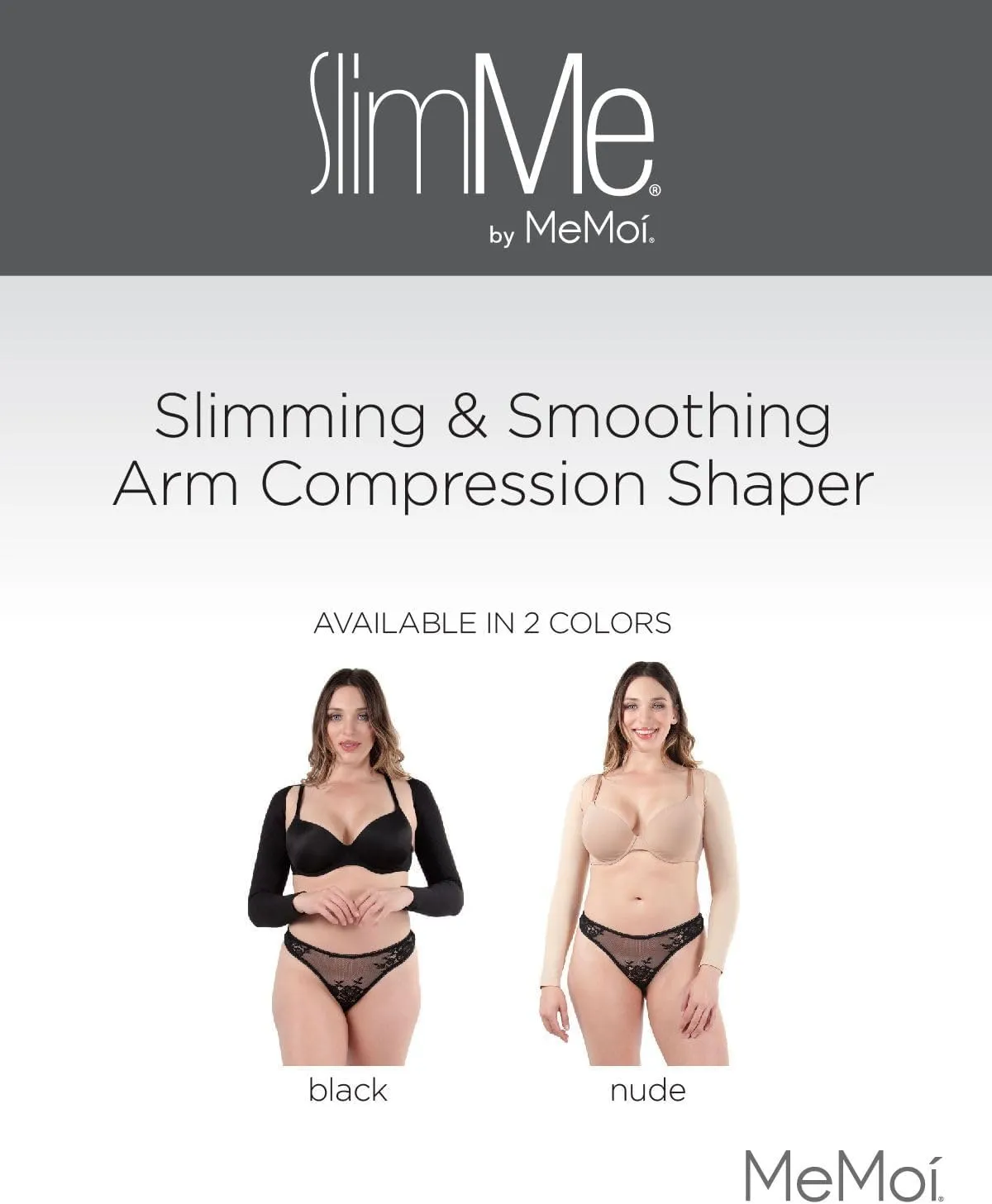 SlimMe Long Sleeve Arm Shapewear, Arm Slimming Sleeves for Women, Tightens and Smooths Arms, Bolero Style - Small to Queen 2