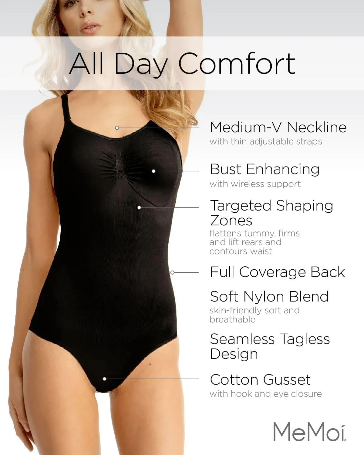 SlimMe Shapewear Bodysuits for Women, Seamless Shapewear Tummy Control, Comfortable Bodysuit for Women - Sizes S-XL