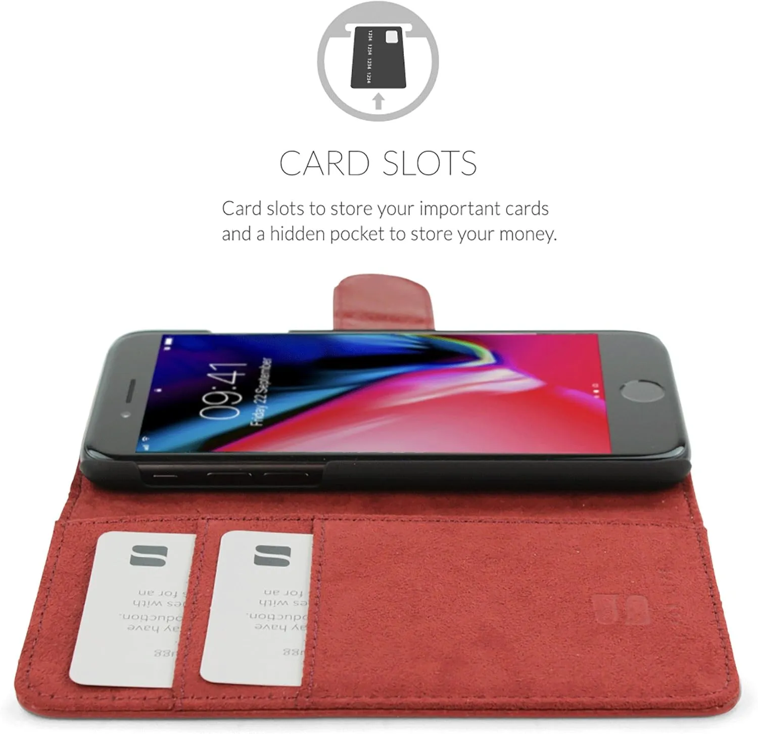 Snugg iPhone SE Wallet Case 2022 & 2020 / iPhone 8 Wallet Case/iPhone 7 Wallet Case – Leather Card Wallet with Handy Stand Feature for iPhone SE Case Wallet Flip Phone Case Cover in Dusty Cedar Red