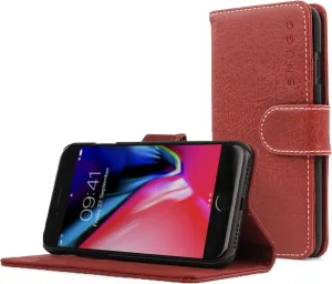 Snugg iPhone SE Wallet Case 2022 & 2020 / iPhone 8 Wallet Case/iPhone 7 Wallet Case – Leather Card Wallet with Handy Stand Feature for iPhone SE Case Wallet Flip Phone Case Cover in Dusty Cedar Red