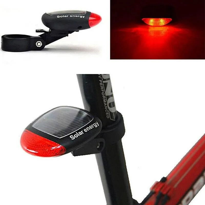 Solar Powered Bicycle Cycling Bike LED Headlight   Rear Tail Light Lamp LED with Gift Box