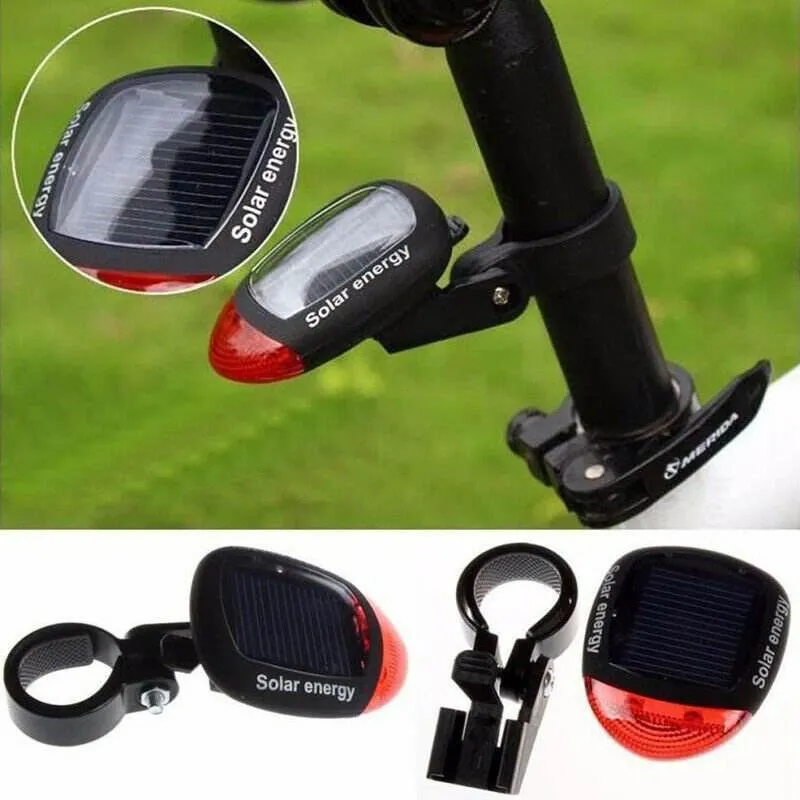 Solar Powered Bicycle Cycling Bike LED Headlight   Rear Tail Light Lamp LED with Gift Box