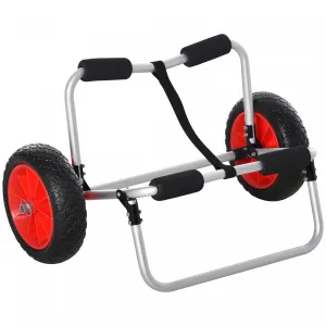 Soozier 198lbs Kayak Cart, Foldable Kayak Carrier Transport Trailer, Silver
