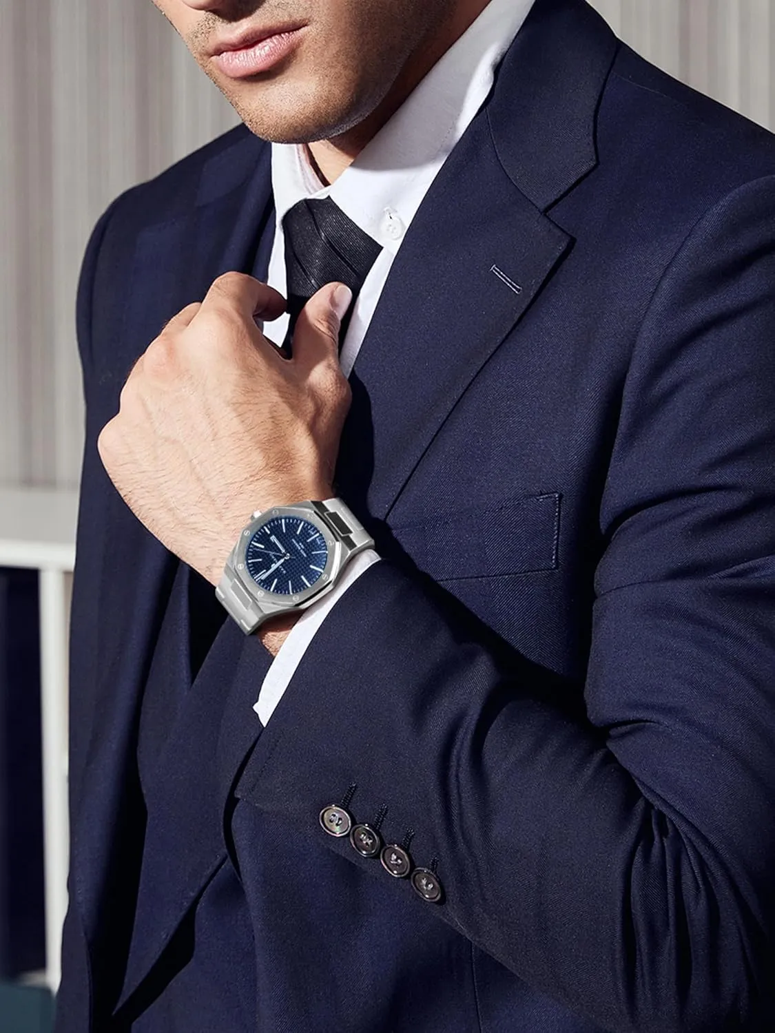 SOPPHERO Mens Watches Stainless Steel Quartz Watch for Men 30M Waterproof Date Clock Fashion Business Wristwatch Gift for Men