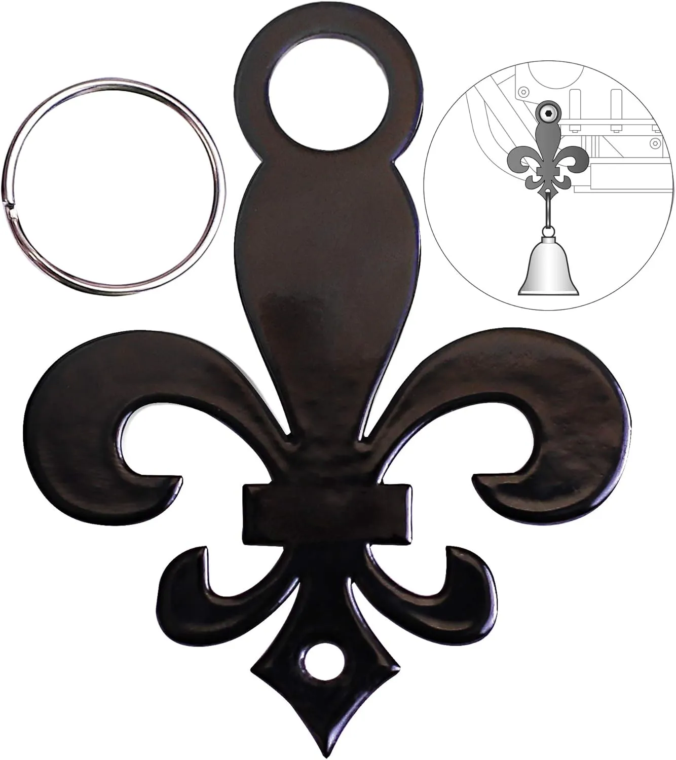 Sparkle Rider Motorcycle Bell Hanger Mount Fleur-de-lis Accessory Bracket to Attach Gremlin, Guardian, Harley Ride Bells