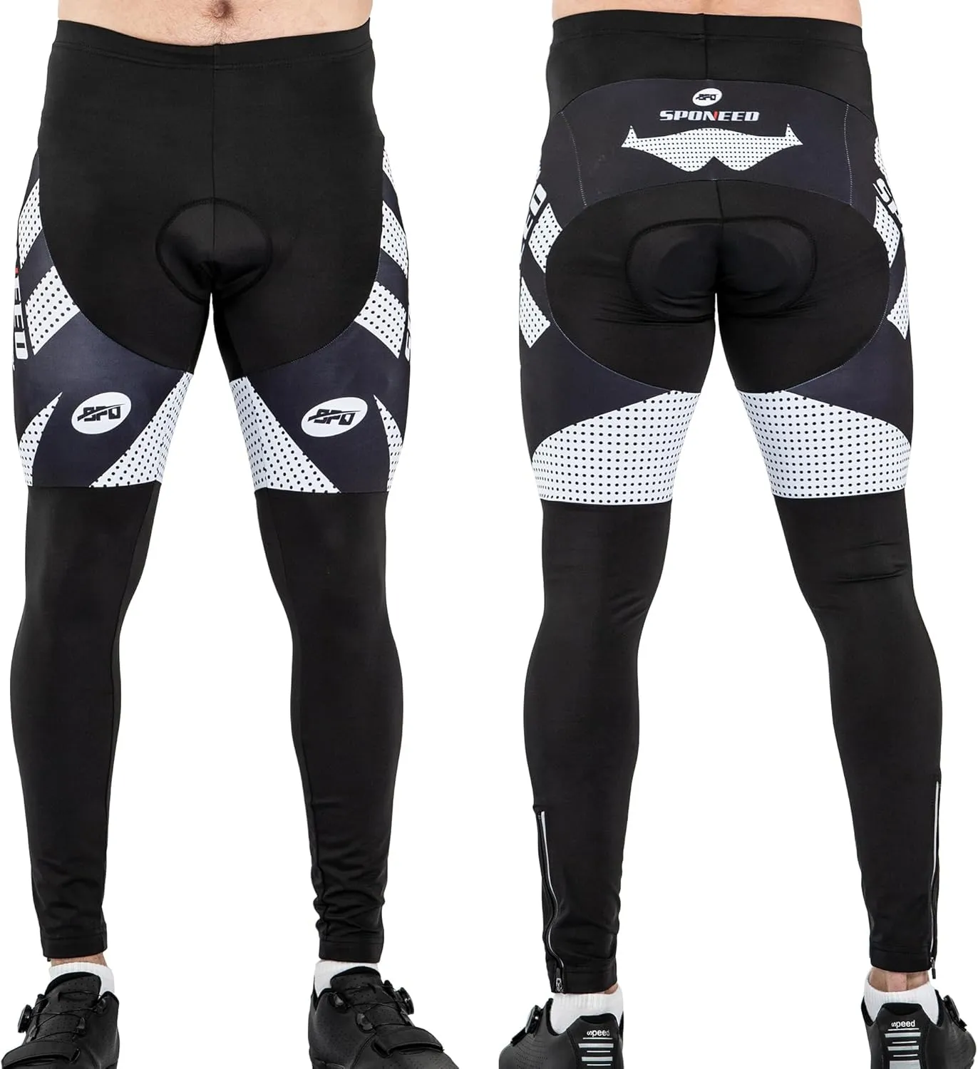 sponeed Men's Bicycle Pants 4D Padded Road Cycling Tights Leggings Outdoor Cyclist Riding Bike Wear