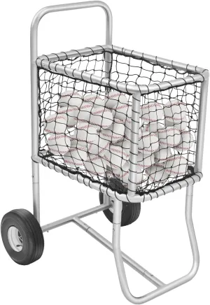 Sports Baseball Cart with Wheels, Large Softball Caddy Ball Holder, Holds up to 300 Baseballs or 150 Softballs, 18'' W x 24'' l x 45'' H