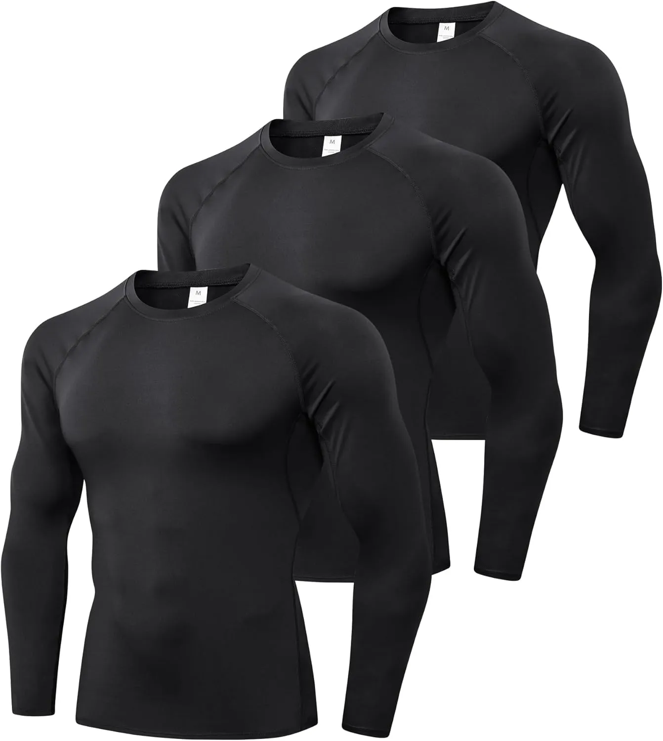 SPVISE 1 or 3 Pack Men's Compression Shirts Long Sleeve Workout Gym T-Shirt Running Top Cool Dry Sports Baselayer Undershirts