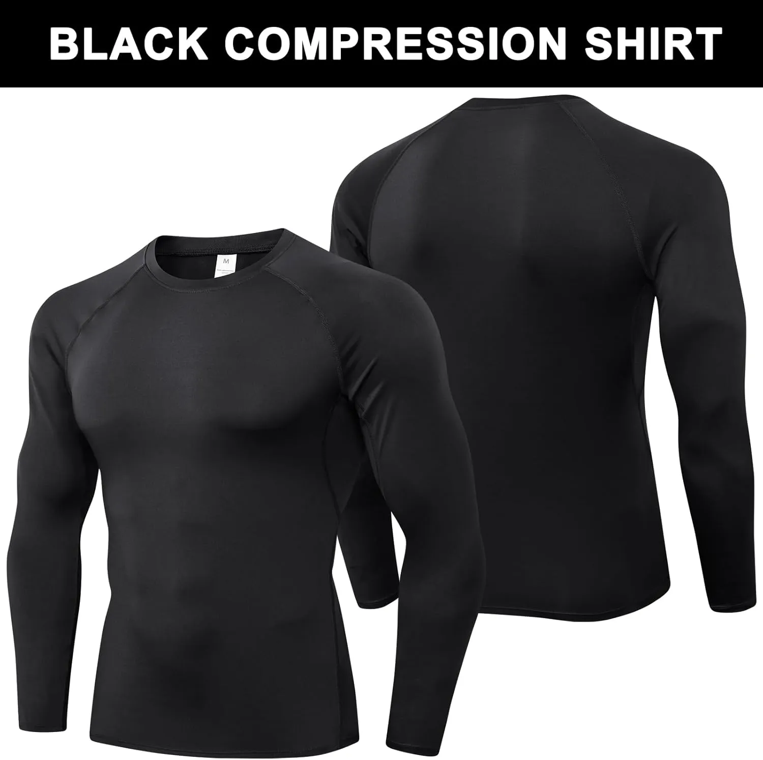 SPVISE 1 or 3 Pack Men's Compression Shirts Long Sleeve Workout Gym T-Shirt Running Top Cool Dry Sports Baselayer Undershirts