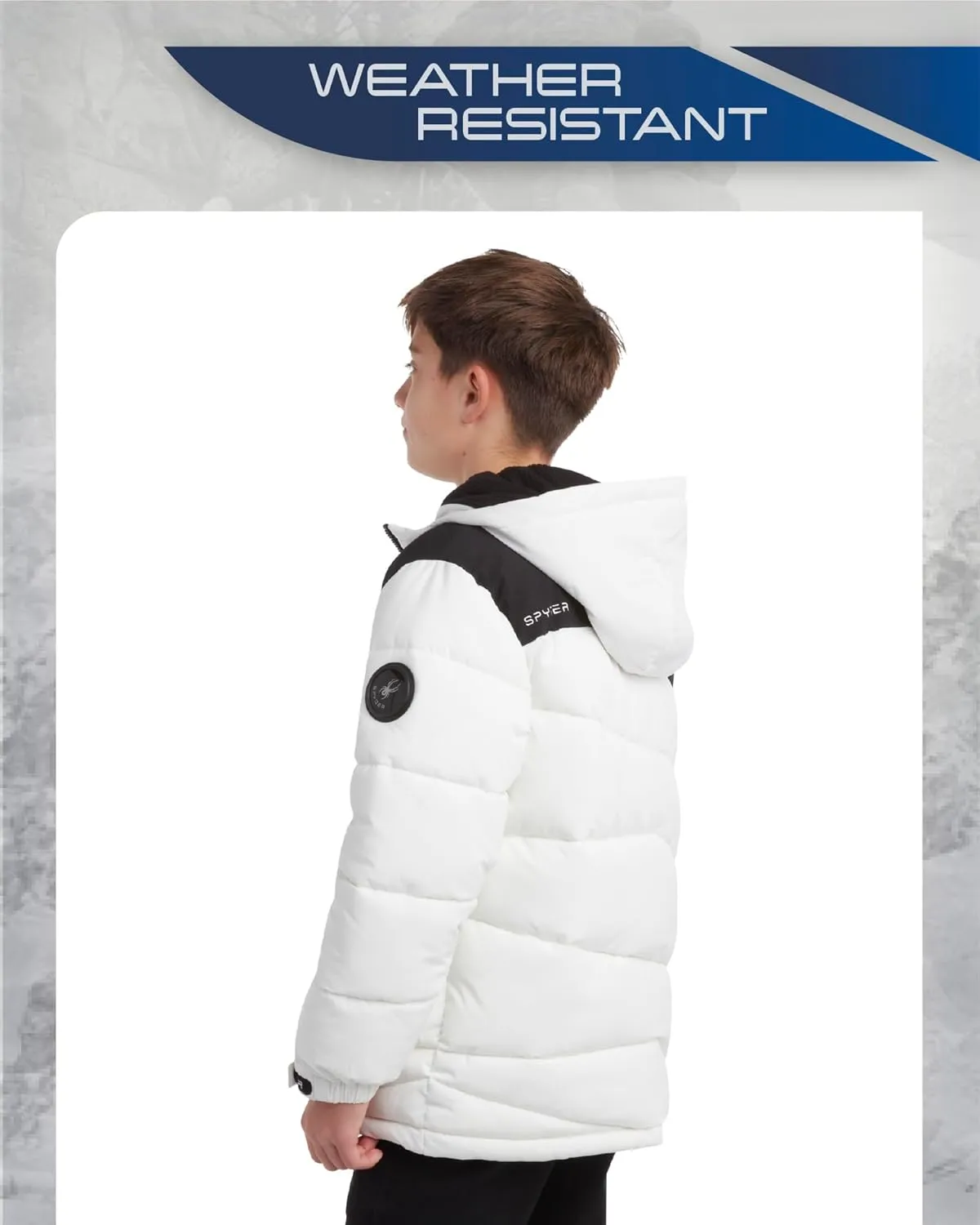 Spyder Boys' Puffer Jacket - Water Resistant Fleece Lined Stretch Puffer Jacket - Insulated Winter Jacket for Boys (4-16)