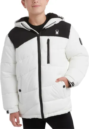 Spyder Boys' Puffer Jacket - Water Resistant Fleece Lined Stretch Puffer Jacket - Insulated Winter Jacket for Boys (4-16)