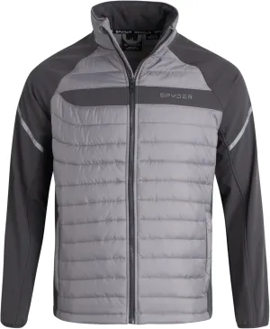 Spyder Men's Active 2fer Jacket - Midweight Insulated Quilted Puffer Bubble Windbreaker with Softshell Sleeves (Sizes: S-XL)