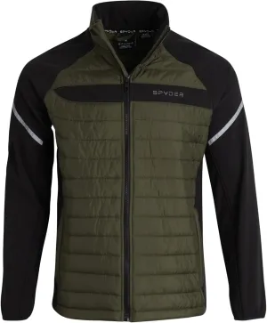 Spyder Men's Active 2fer Jacket - Midweight Insulated Quilted Puffer Bubble Windbreaker with Softshell Sleeves (Sizes: S-XL)