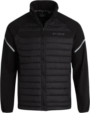 Spyder Men's Active 2fer Jacket - Midweight Insulated Quilted Puffer Bubble Windbreaker with Softshell Sleeves (Sizes: S-XL)