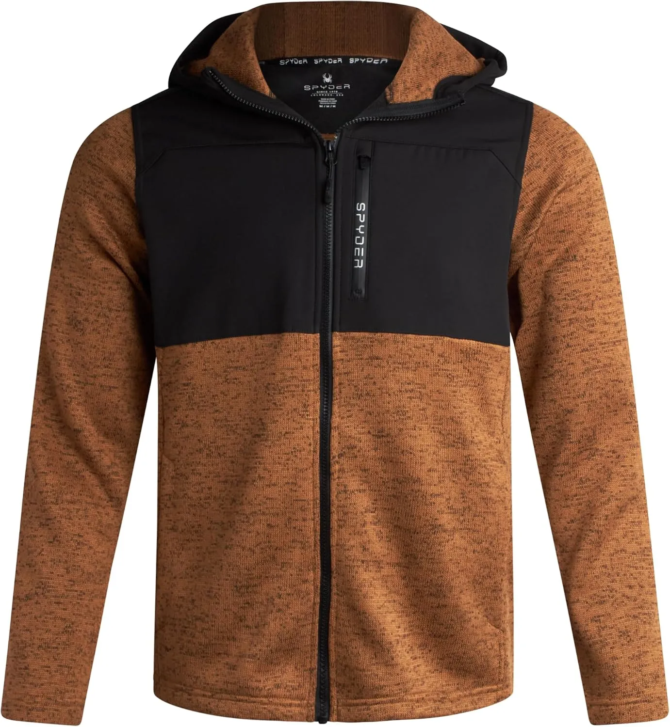 Spyder Men's Sweater Fleece Jacket - Lightweight Insulated Performance Full Zip Hooded Outdoor Jacket for Men (Sizes: S-XXL)
