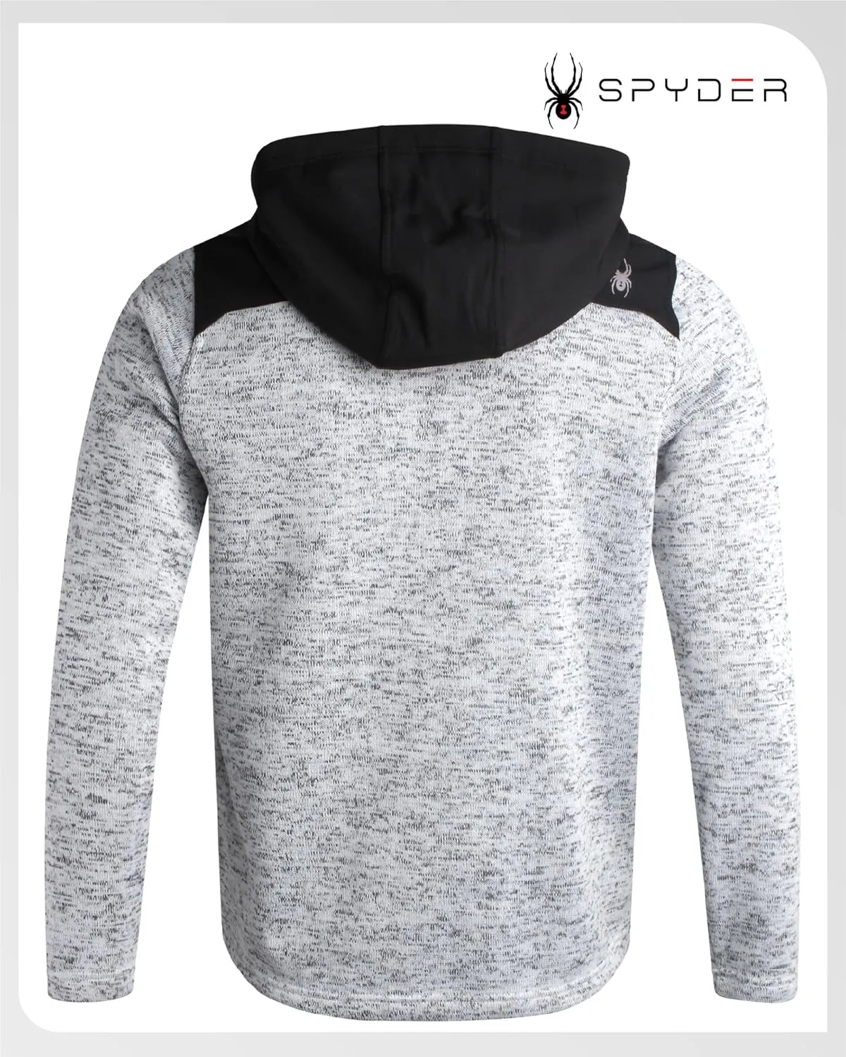 Spyder Men's Sweater Fleece Jacket - Lightweight Insulated Performance Full Zip Hooded Outdoor Jacket for Men (Sizes: S-XXL)