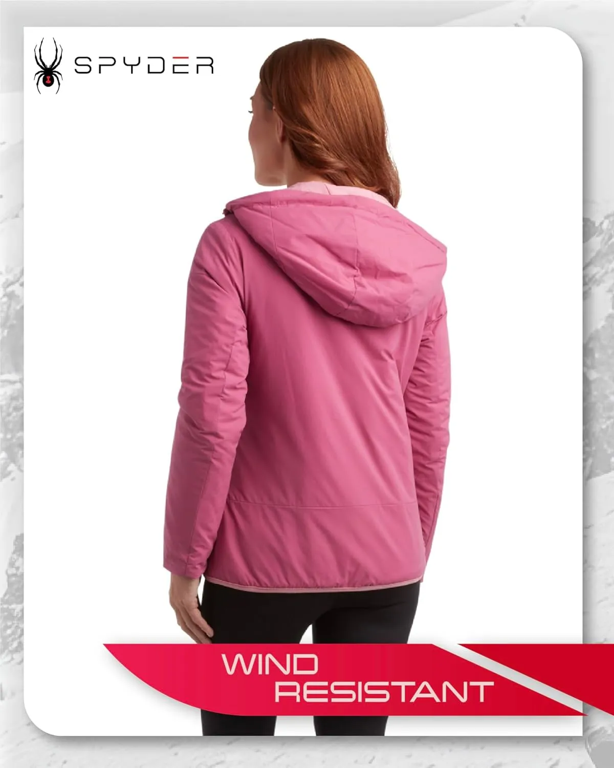 Spyder Women's Performance Windbreaker Jacket - Insulated Lightweight Full Zip Wind and Water-Resistant Hooded Jacket (S-XL)