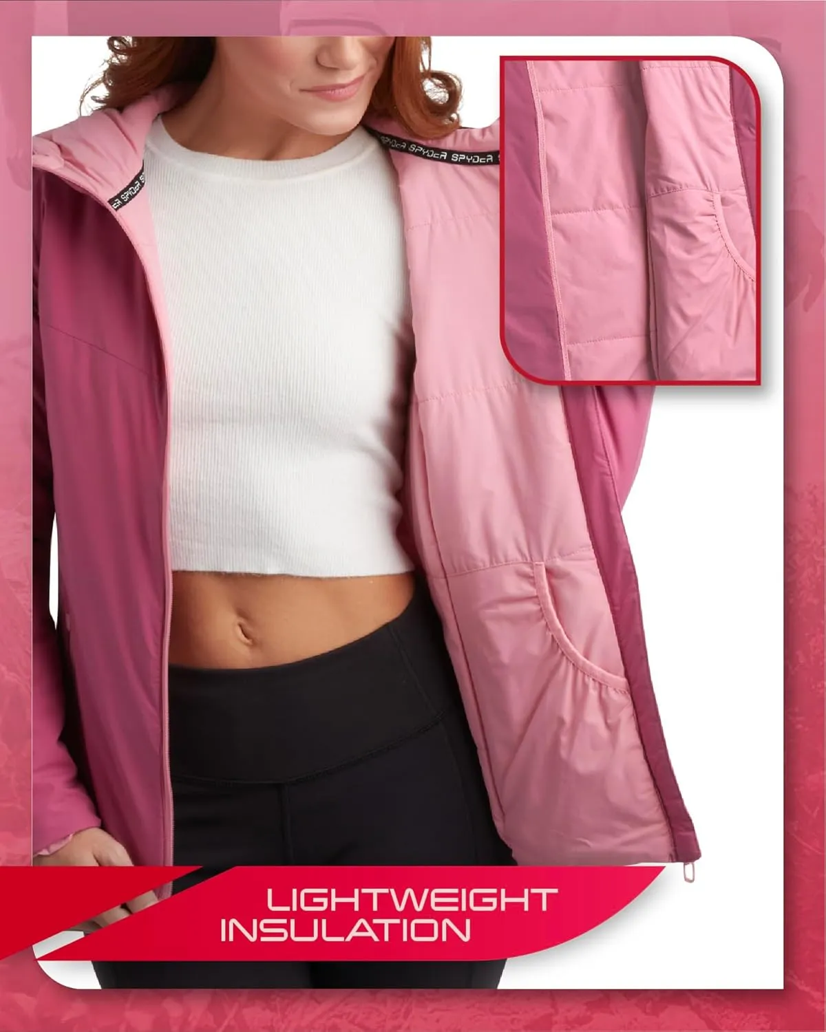 Spyder Women's Performance Windbreaker Jacket - Insulated Lightweight Full Zip Wind and Water-Resistant Hooded Jacket (S-XL)