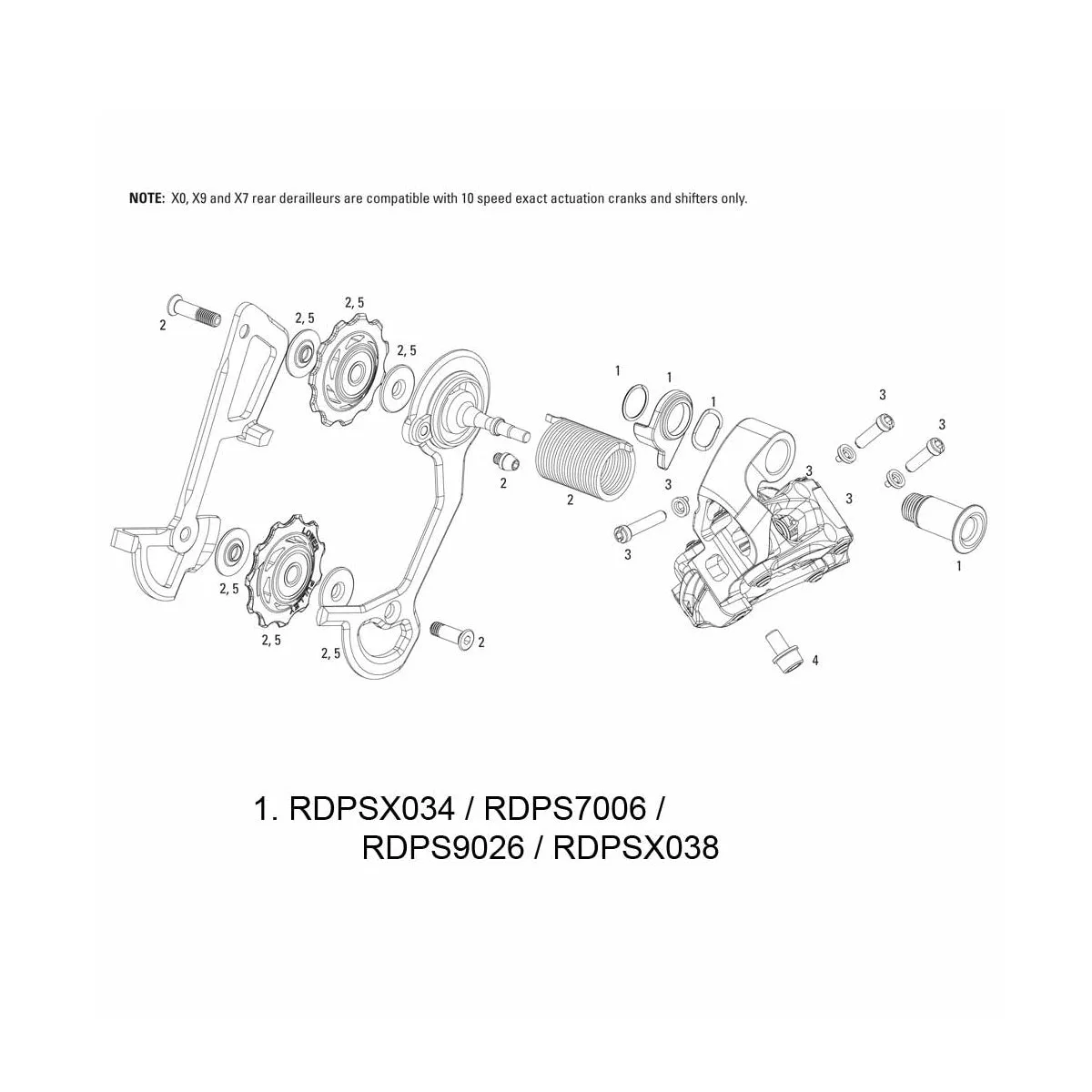 SRAM SPARE - REAR DERAILLEUR HANGER BOLT KIT X0 SILVER 10 SPEED
