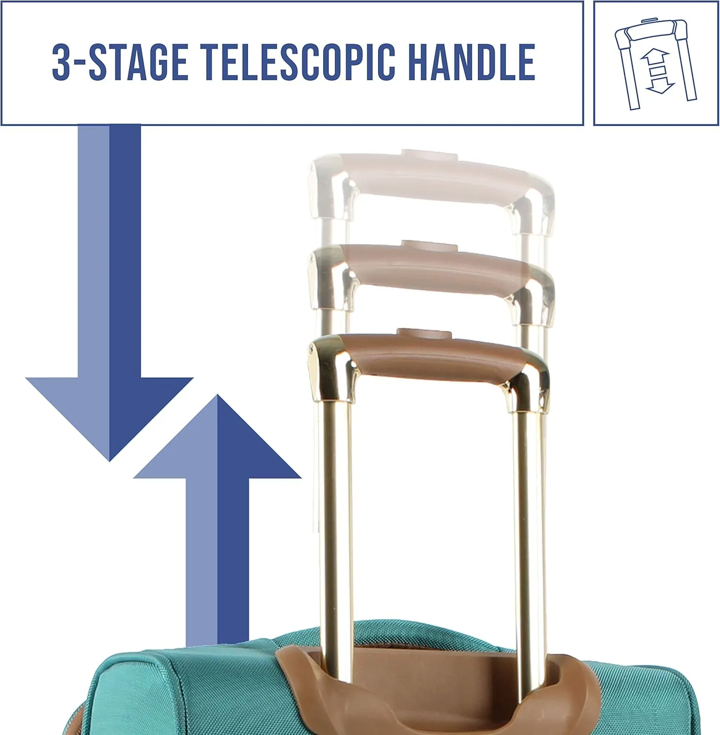 Steve Madden Designer Luggage Collection - Lightweight 24 Inch Expandable Softside Suitcase - Mid-size Rolling 4-Spinner Wheels Checked Bag (Harlo Teal Blue)