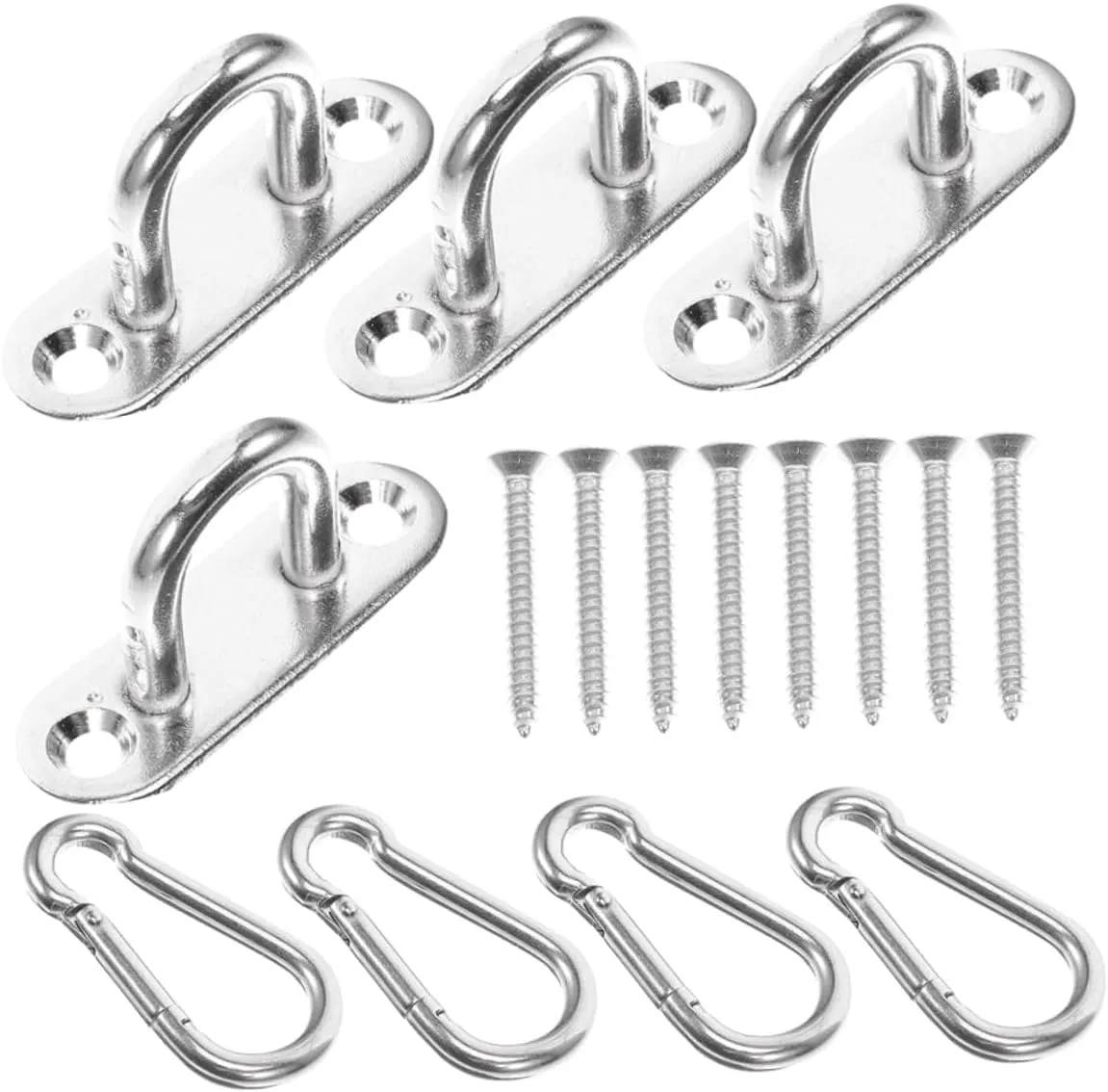 STOBAZA 1 Set U-hook Hooks Marine Hooks Heavy Duty Swing Hanger Pad Eye Plate Pad Eye Plates Stainless Steel Silver