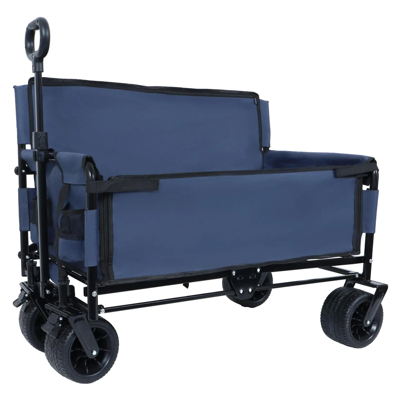 Streamdale 3-in-1 Folding Wagon Cart - 500lb, All-Terrain, Dark Blue