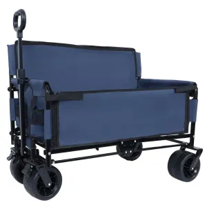 Streamdale 3-in-1 Folding Wagon Cart - 500lb, All-Terrain, Dark Blue